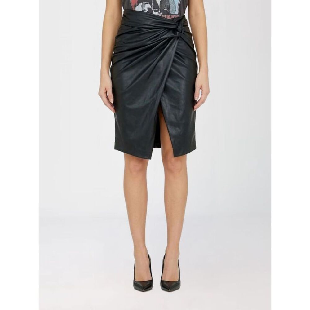 Diesel Women Diesel O-Dasli High-Waisted Draped Faux Leather Mini Skirt